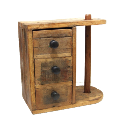 Stojak kuchenny z szufladkami drewno egzotyczne 30x31cm